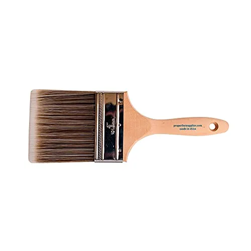 12PK 4 inch Flat BrushPremium Wall / Trim House Paint Brush Set Great for Professional Painter and Home Owners Painting Brushes for Cabinet Decks Fences Interior Exterior & Commercial Paintbrush.