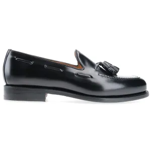 8491 - Black Polished Leather Tassel Loafer