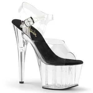 ADORE-708 Pleaser Clear/Black Sexy Platform Shoes (Pole Dancing Heels)