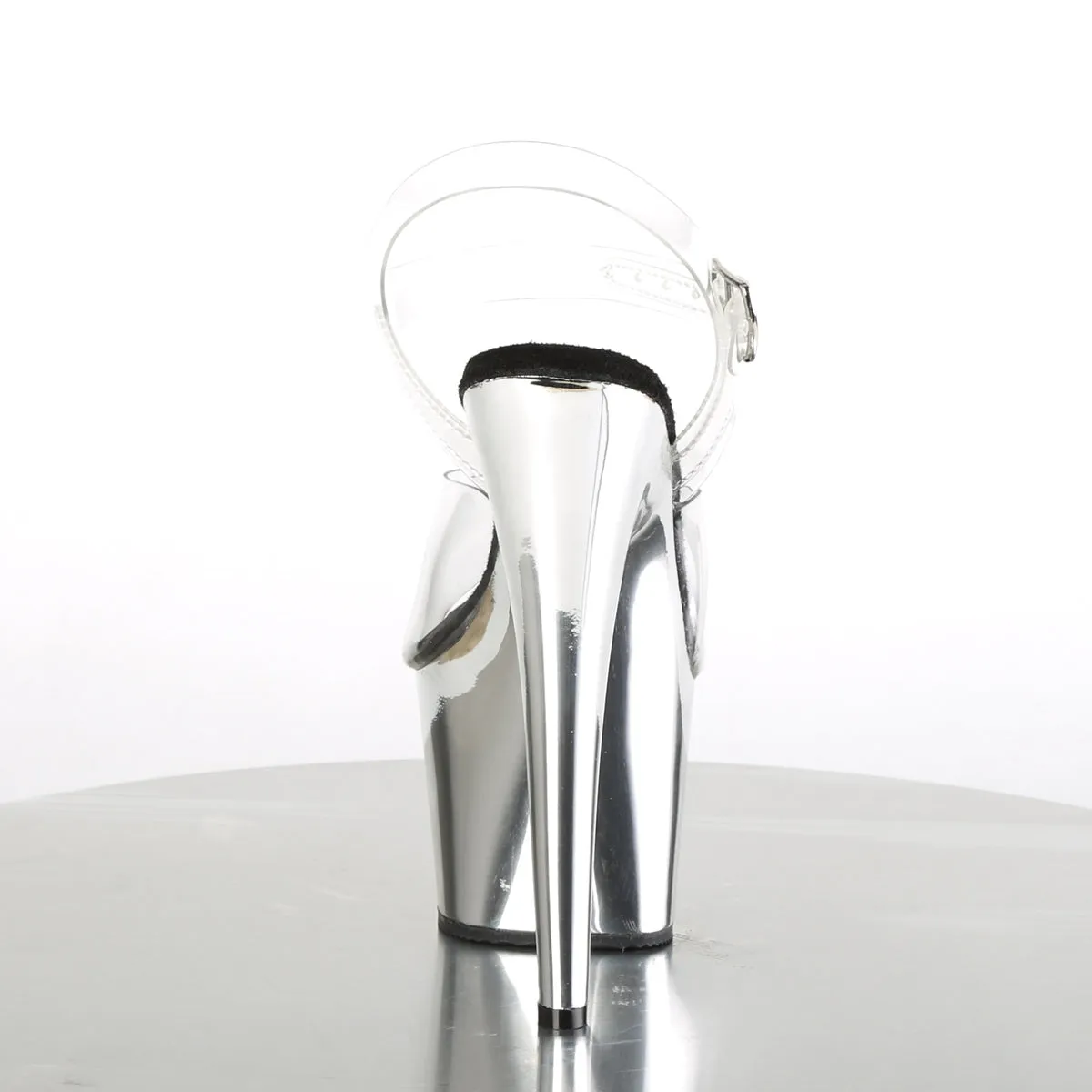 ADORE-708 Pleaser Clear/Silver Chrome Sexy Platform Shoes (Pole Dancing Heels)