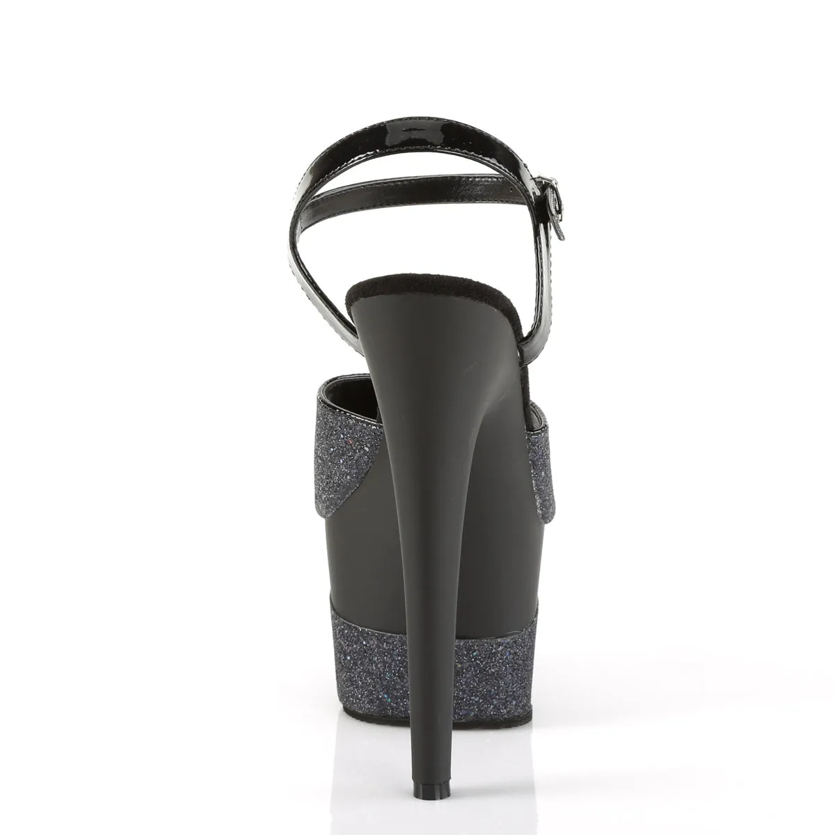 ADORE-709-2G Pleaser Black Glitter Sexy Platform Shoes (Pole Dancing Heels)