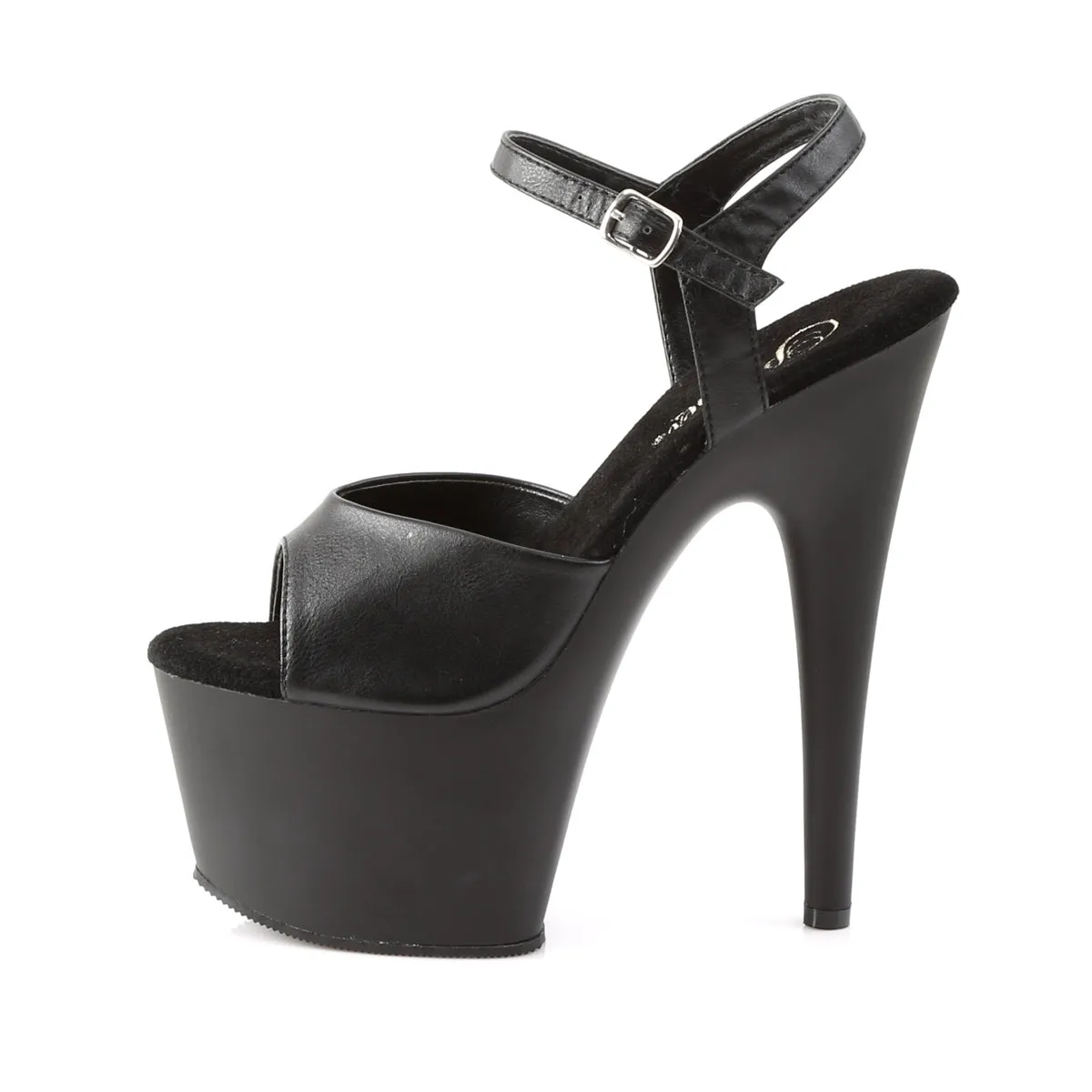 ADORE-709 Pleaser Black Faux Leather Sexy Platform Shoes (Pole Dancing Heels)