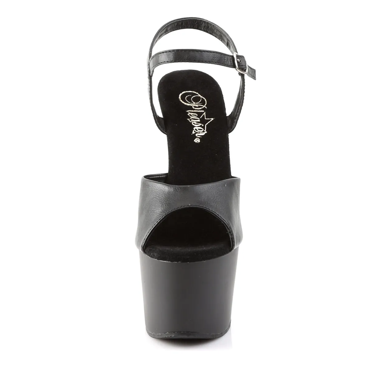 ADORE-709 Pleaser Black Faux Leather Sexy Platform Shoes (Pole Dancing Heels)