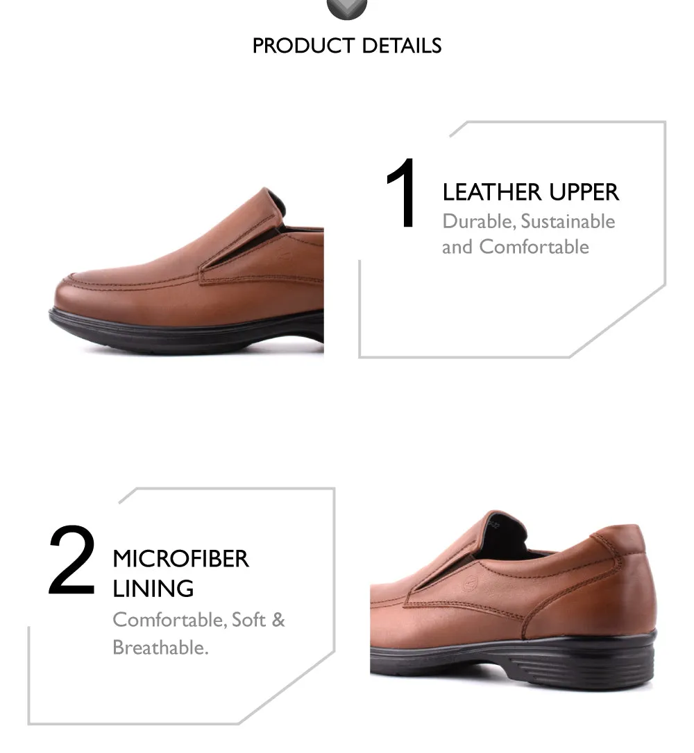 camel active Leather Elegant Slip On Formal Shoes Men Dark Brown ARGOS 802402-BE2SV-32