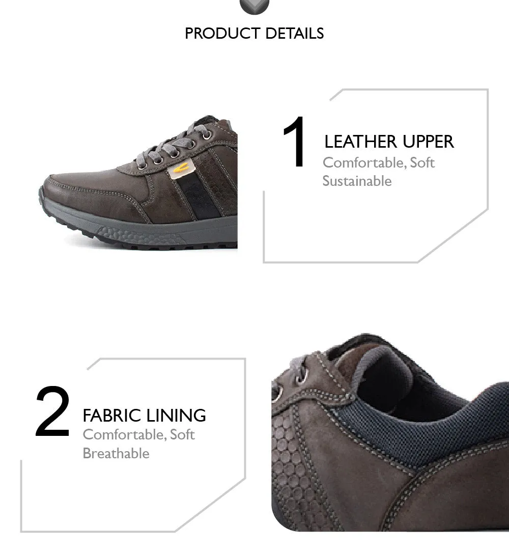 camel active Leather Lace Up Shoes Men Dark Grey DELSON 852366-RS1-13