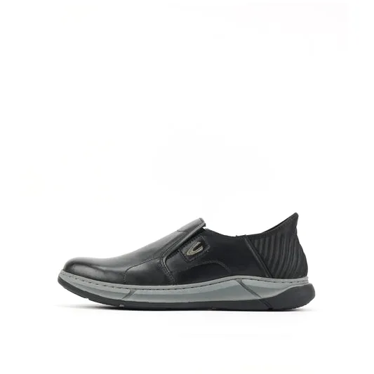 camel active Leather Slip On Shoes Men Black GAVINO-852502-RS1-1