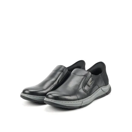 camel active Leather Slip On Shoes Men Black GAVINO-852502-RS1-1