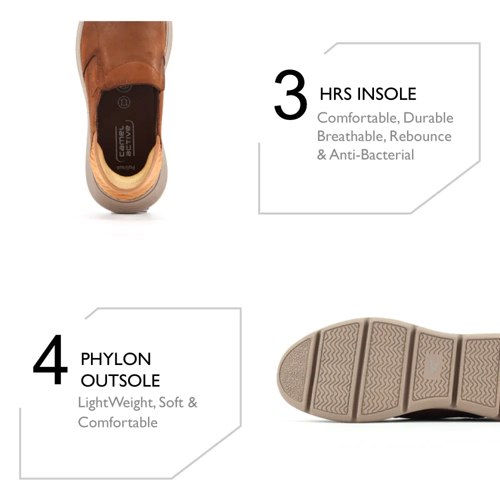 camel active  Leather Slip On Shoes Men Camel POLINUS-852501-RS1-83