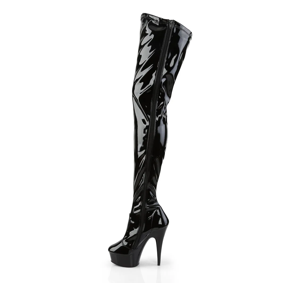 DELIGHT-4000 Pleaser Black Patent Sexy Platform Shoes (Pole Dancing Heels)