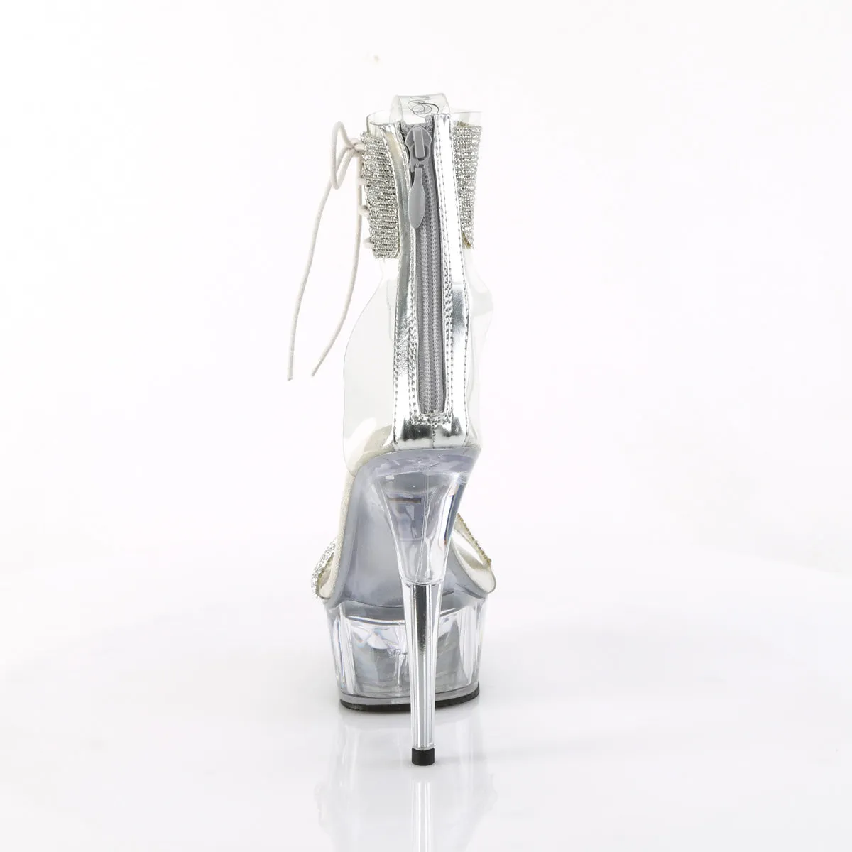 DELIGHT-627RS Pleaser Clear/Silver Sexy Platform Shoes (Pole Dancing Heels)