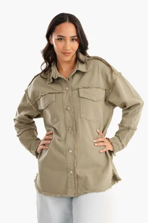 Denim Jacket with Fringes