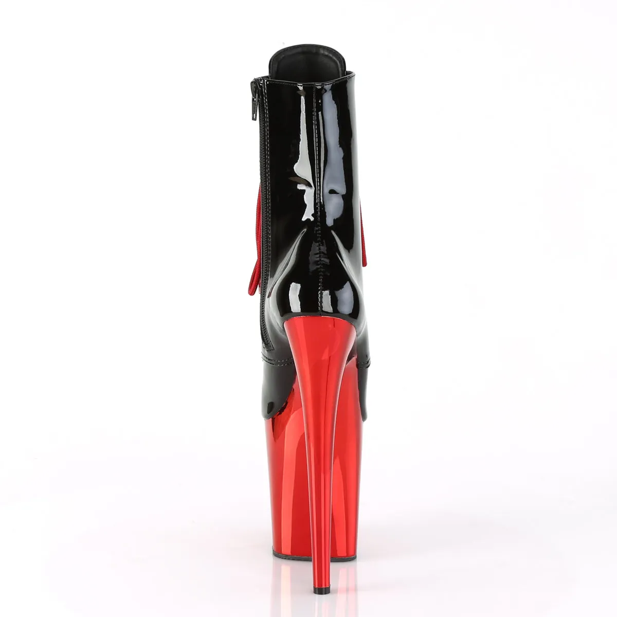 FLAMINGO-1020 Pleaser Black Patent/ Red Chrome Sexy Platform Shoes (Pole Dancing Heels)
