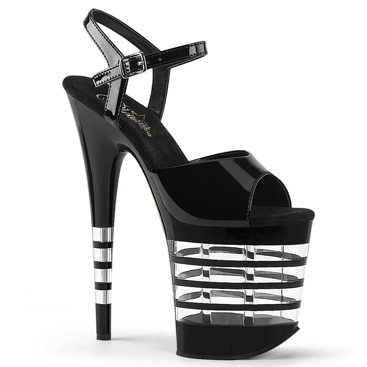 FLAMINGO-809LN Pleaser Black Patent Sexy Platform Shoes (Pole Dancing Heels)