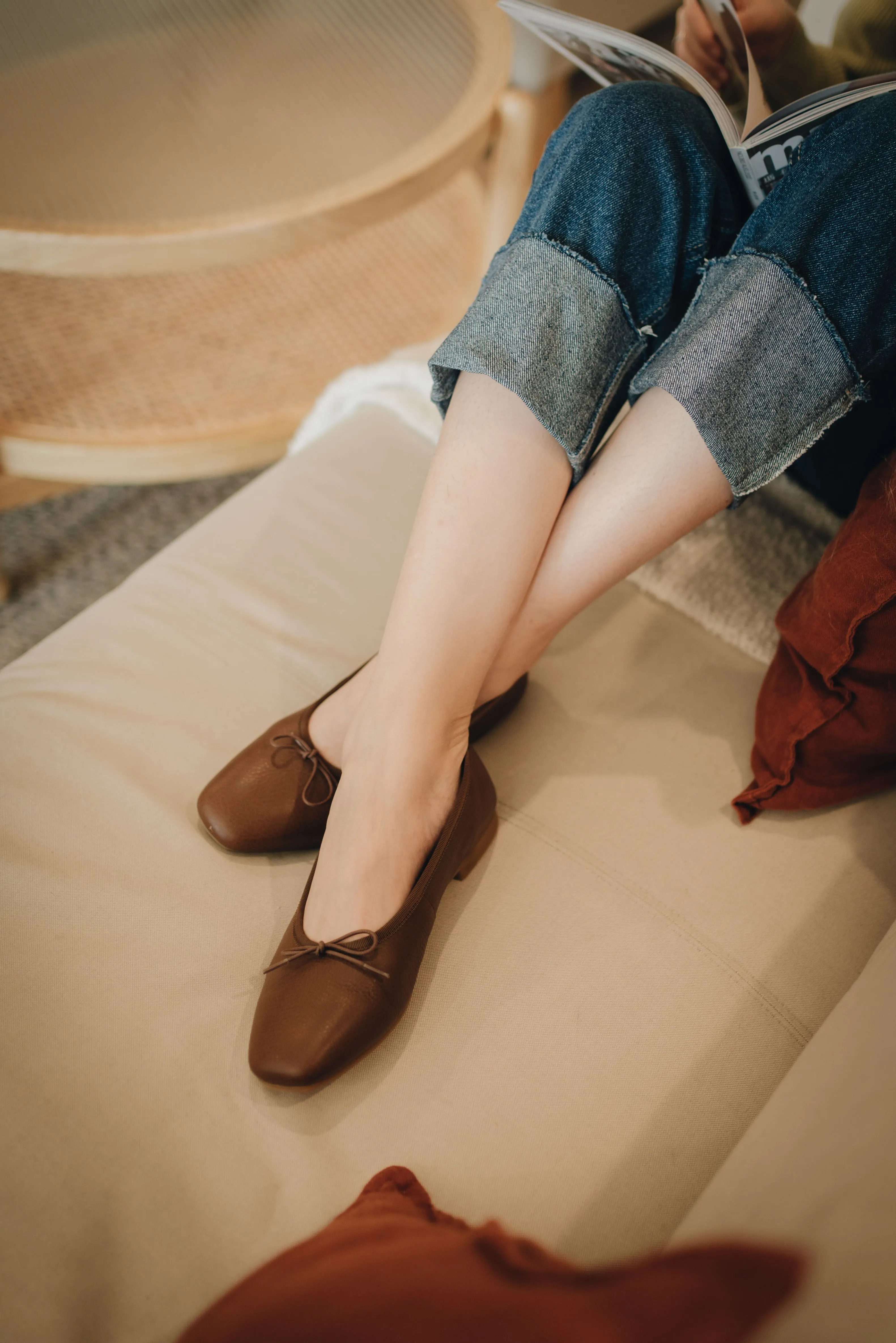 Flora Ballet Shoes - Walnut Brown