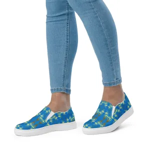 Glamire Women’s Slip-on Canvas Shoes Blue