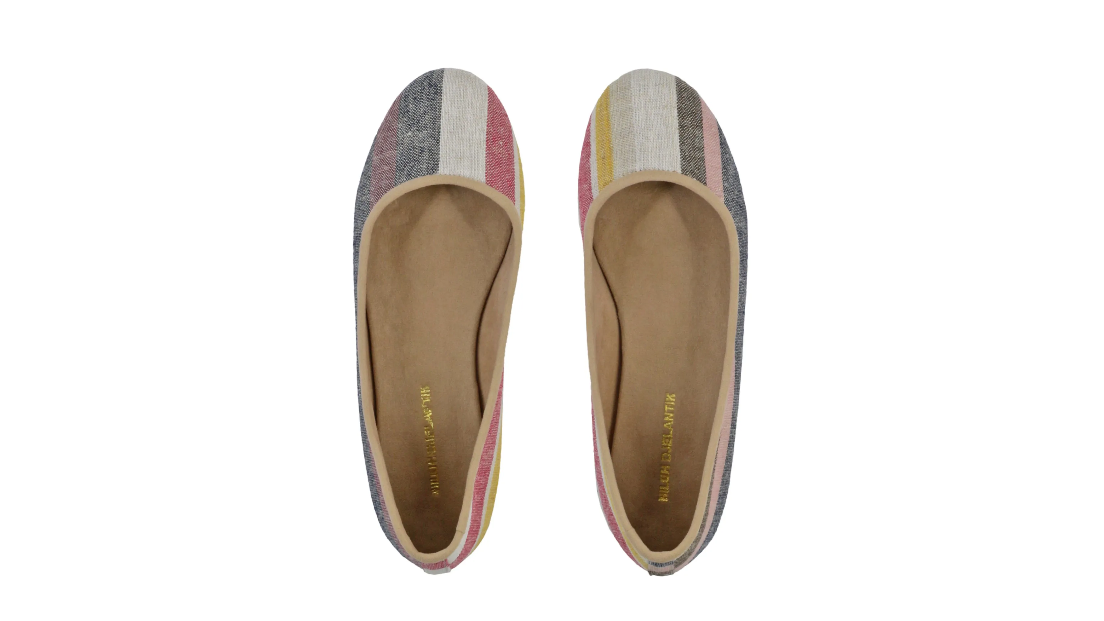 Kate 20mm Ballet - Grey & Cream Line linen