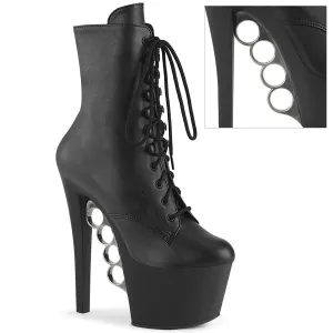 KNUCKS-1020 Pleaser Black Faux Leather Sexy Platform Shoes (Pole Dancing Heels)