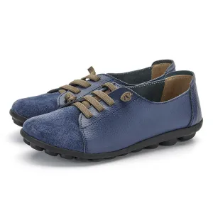 Ladies Leather Slip On Shoes Casual Flats