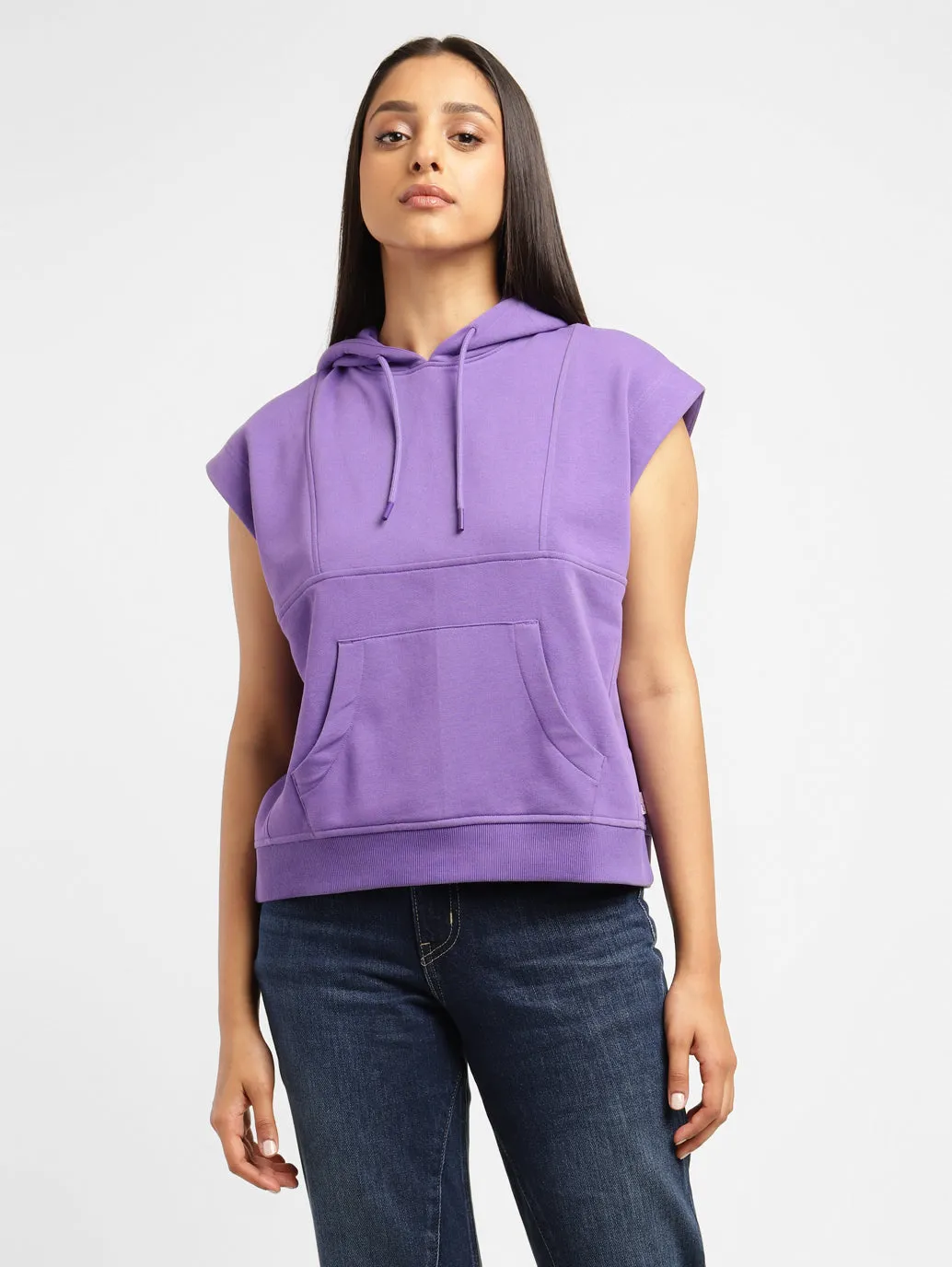 Levi's x Deepika Padukone Solid Purple Hooded Sweatshirt