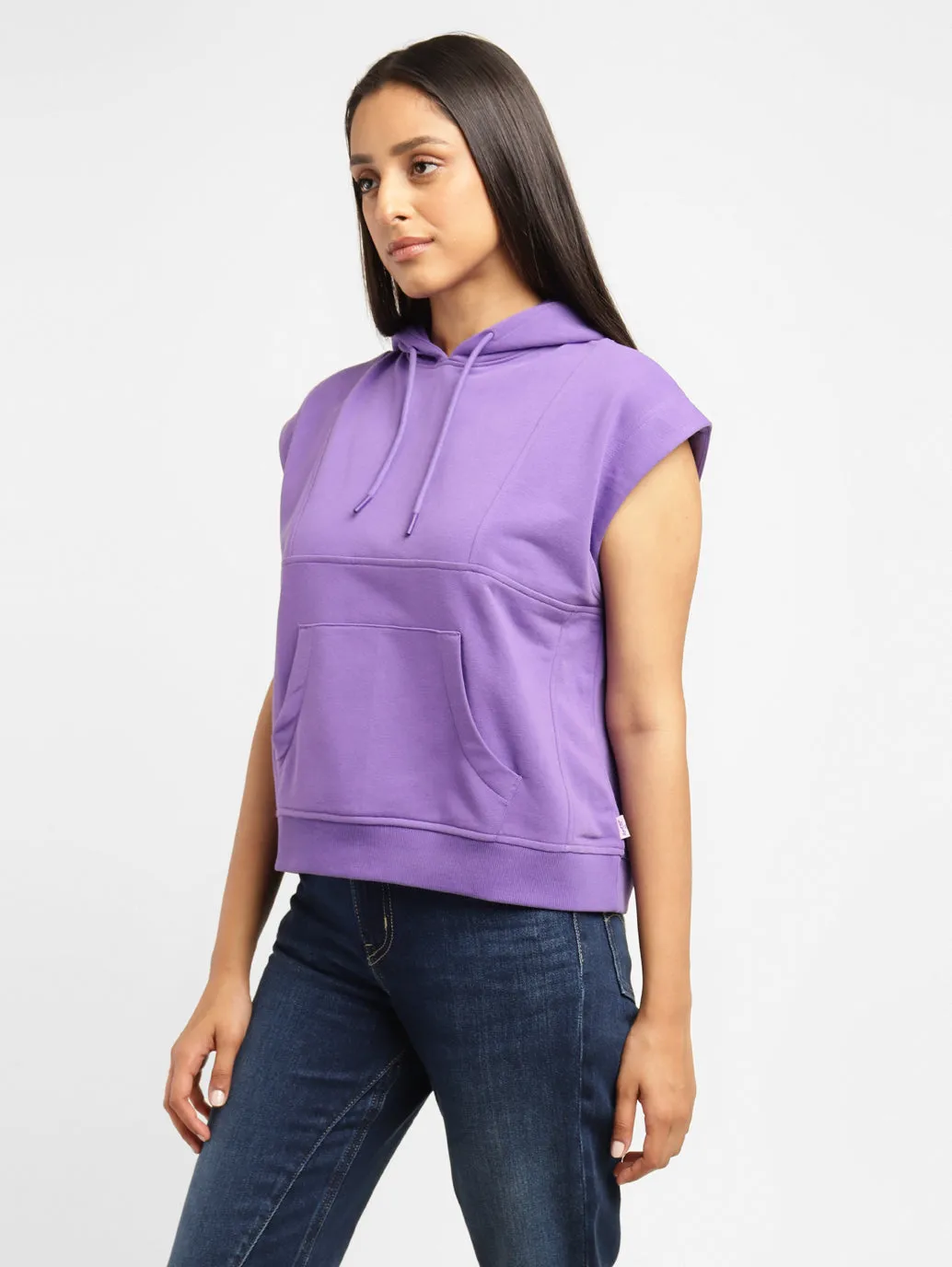 Levi's x Deepika Padukone Solid Purple Hooded Sweatshirt