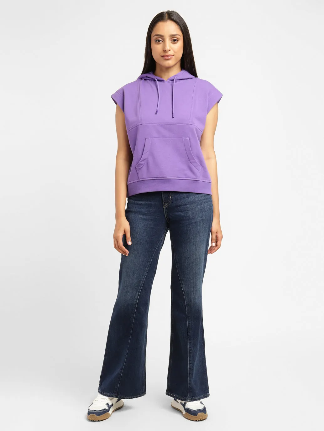 Levi's x Deepika Padukone Solid Purple Hooded Sweatshirt