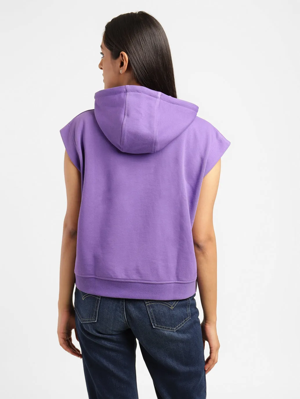 Levi's x Deepika Padukone Solid Purple Hooded Sweatshirt