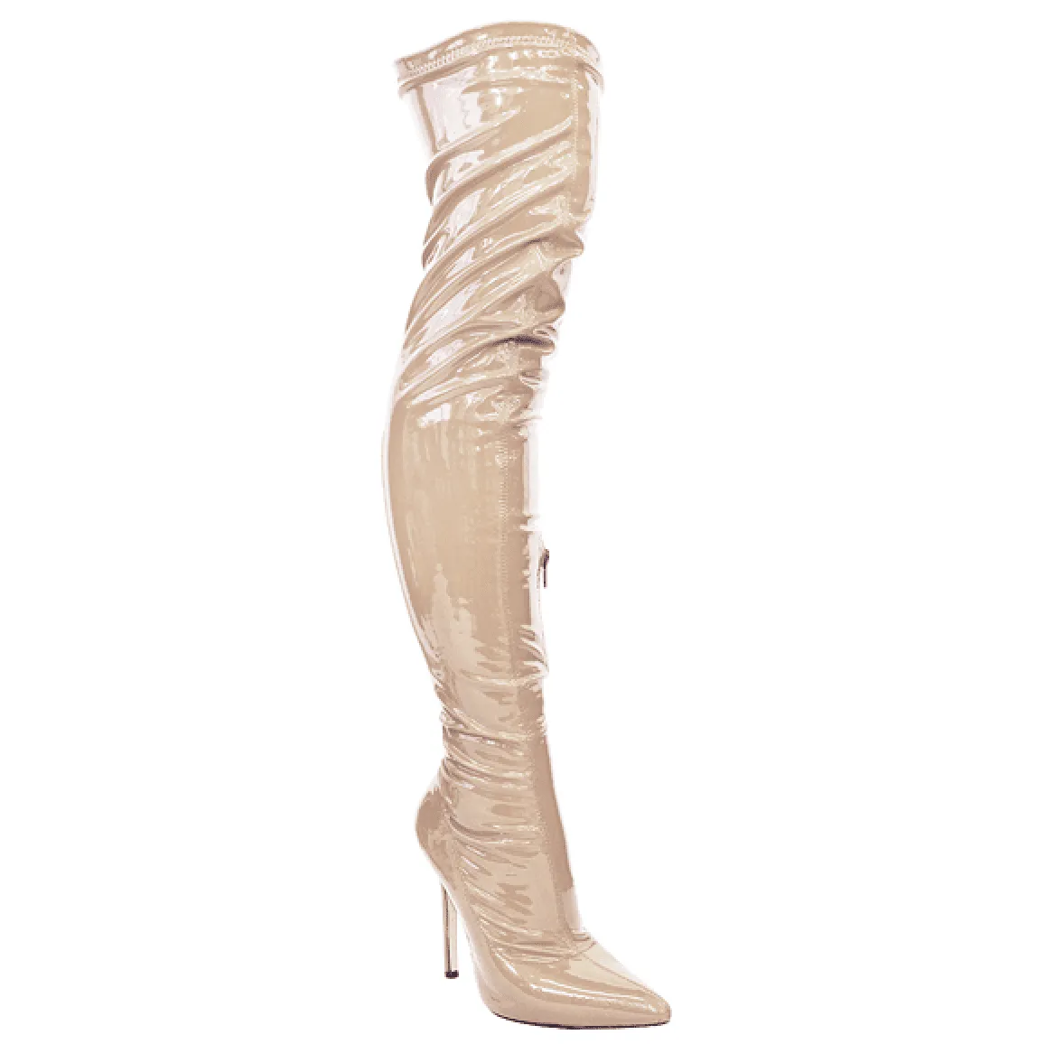 Liliana Gisele-7A Over the Knee Thigh High Shiny Patent Boots