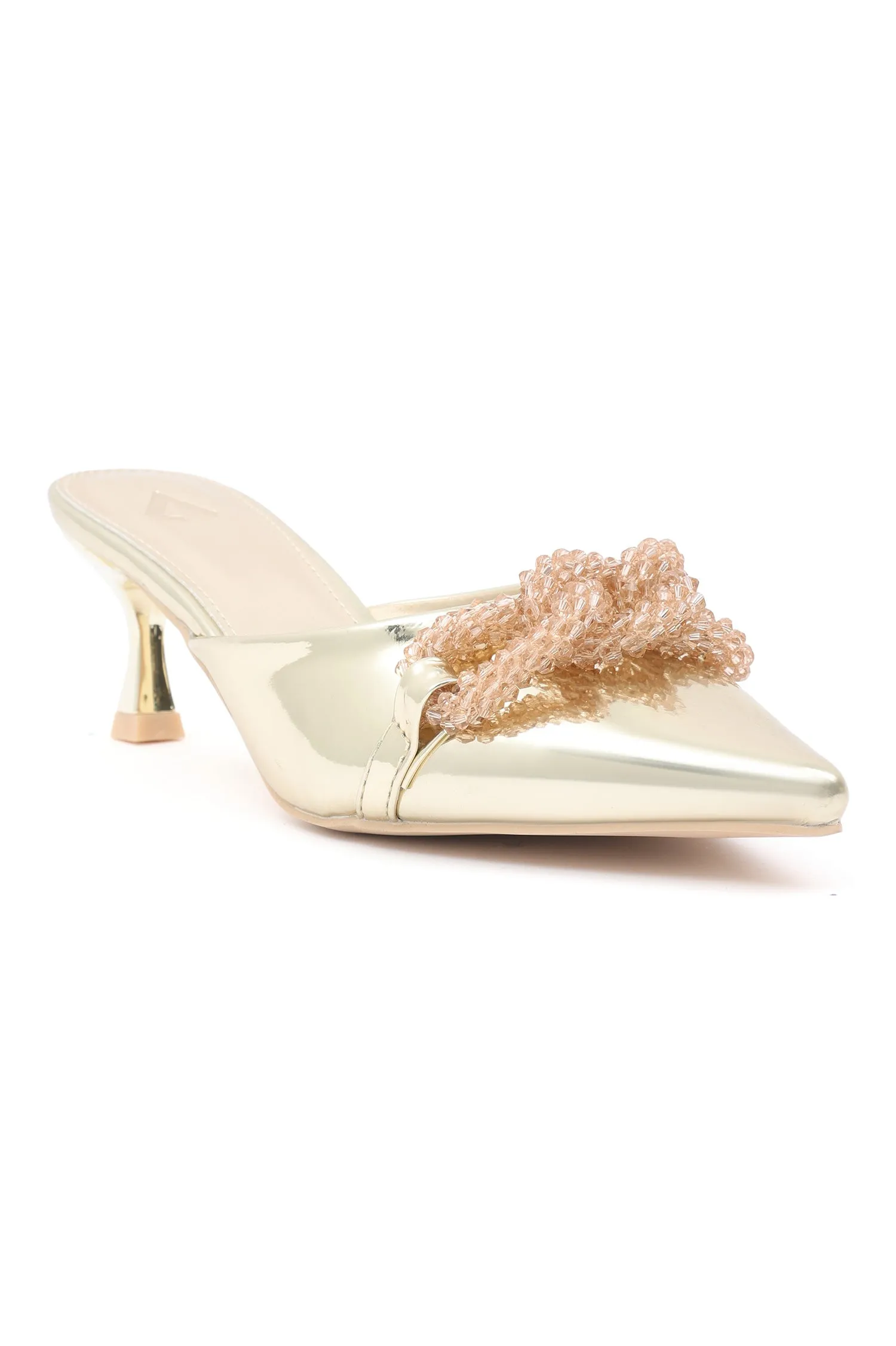 LUXE POINTED TOE HEELS-GOLD