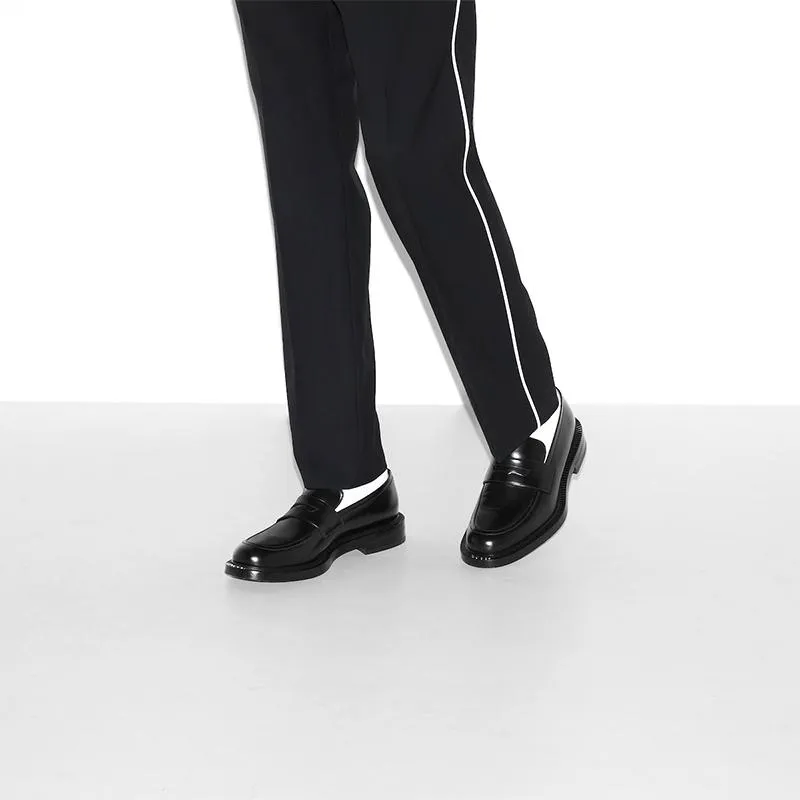 Men's Black Leather Loafers