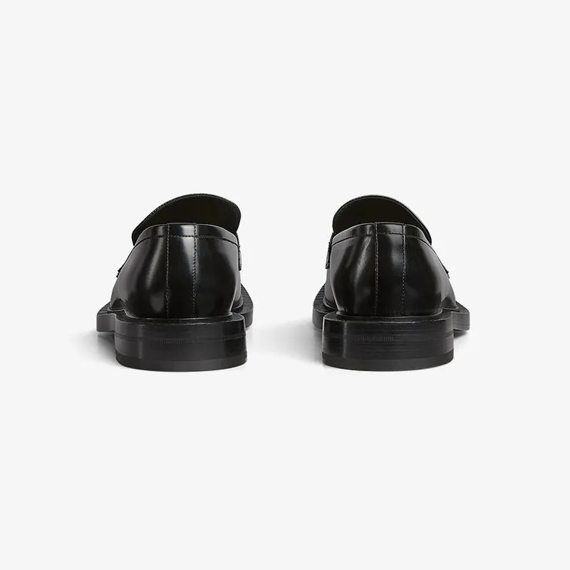 Men's Black Leather Loafers