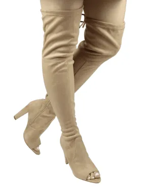 Peep Toe Over The Knee Boots ADORE-01