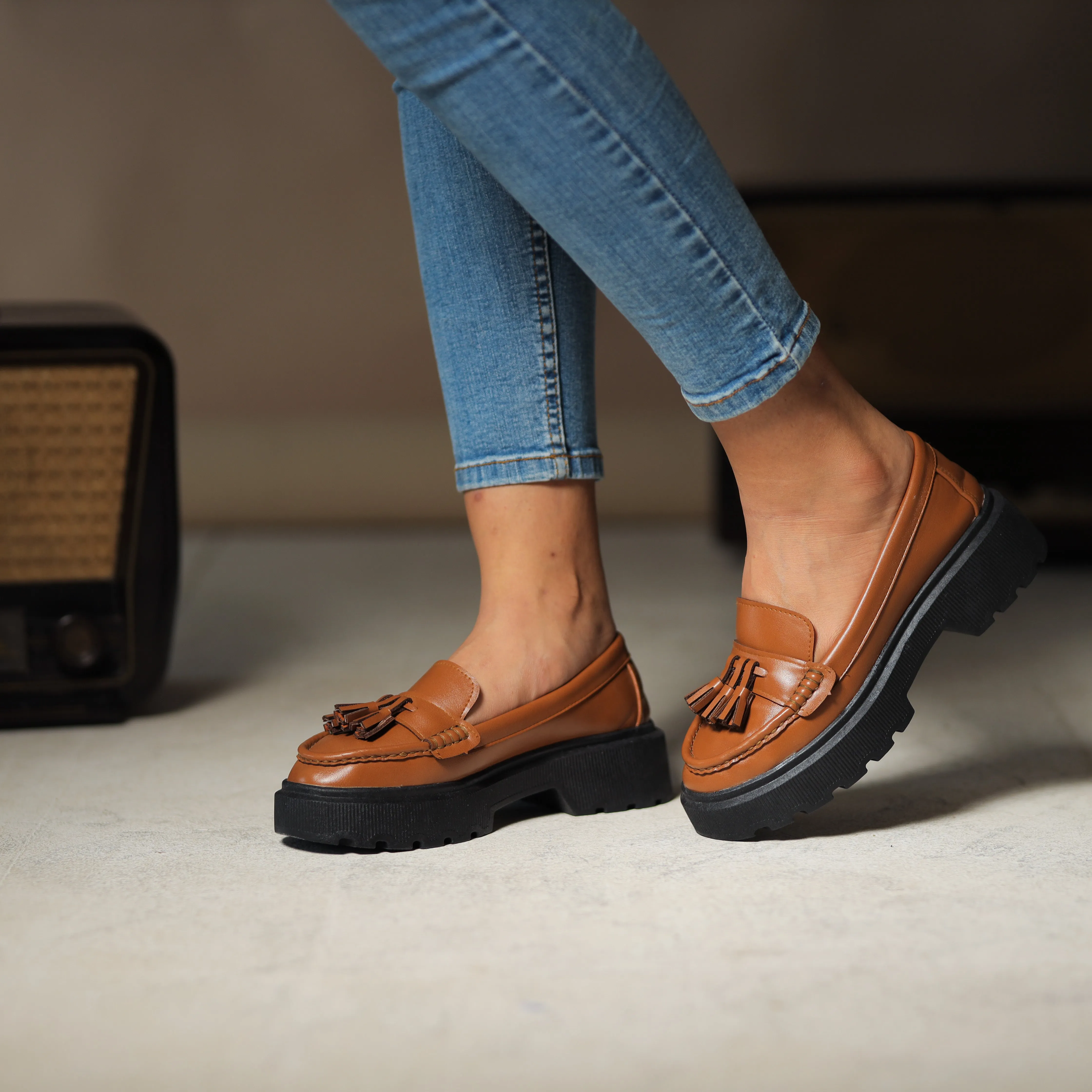 Quality Leather Chunky Bells Loafers - Havan