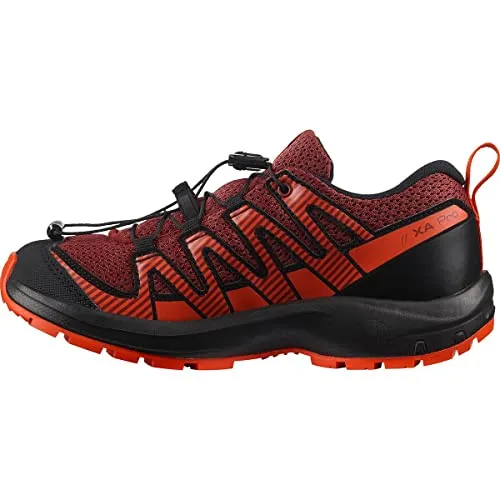 Salomon XA PRO V8 Trail Shoes, Madder Brown/Blk/Red Orange, 1 Little Kid