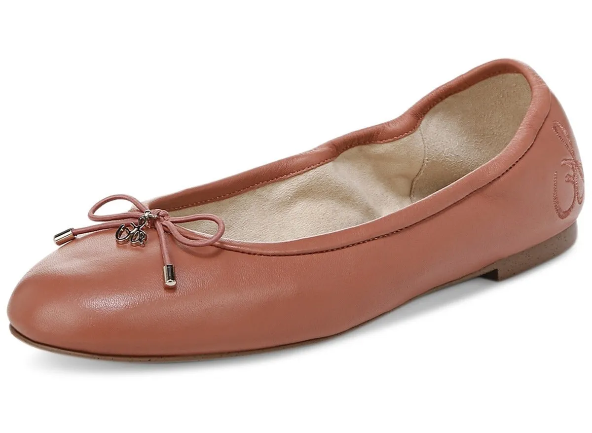 Sam Edelman Felicia Sienna Rose Slip On Rounded Toe Flexible Wide Ballet Flats