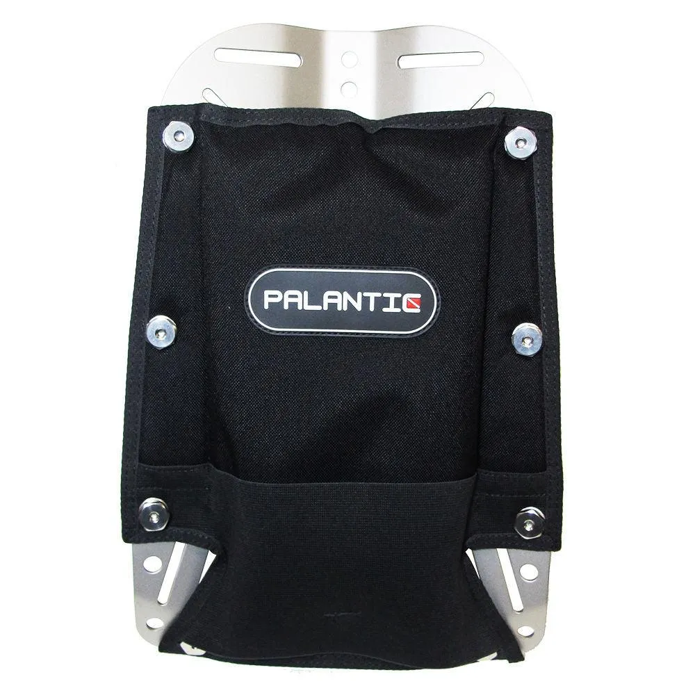 Scuba Tech Diving Stainless Steel Silver Backplate w/ Pad & 8 Bookscrews Combo