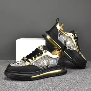 Vintage Air Cushion Men's Sneakers – 2024 Luxury Brand Design, Trendy High Street Casual Skateboard Platform Shoes