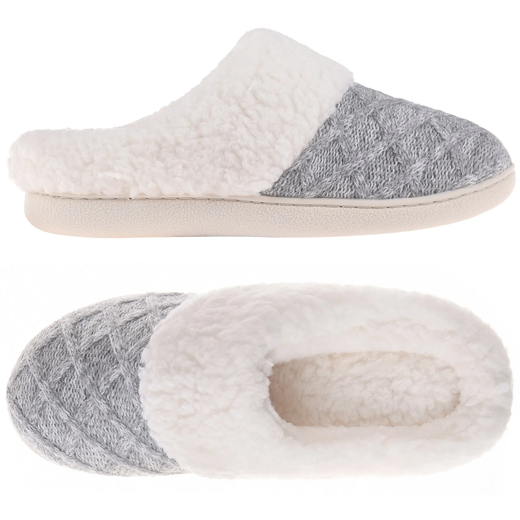 VONMAY Women's Comfy Slippers Fuzzy House Shoes Memory Foam Slip-on Indoor Outdoor