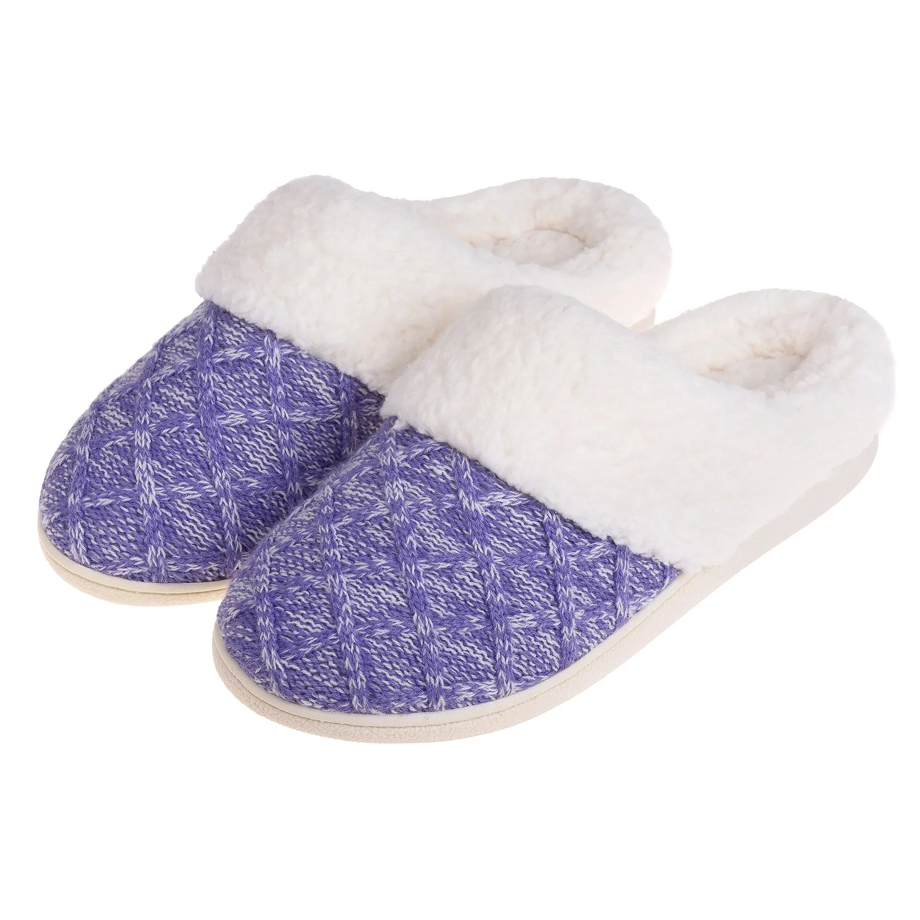 VONMAY Women's Comfy Slippers Fuzzy House Shoes Memory Foam Slip-on Indoor Outdoor