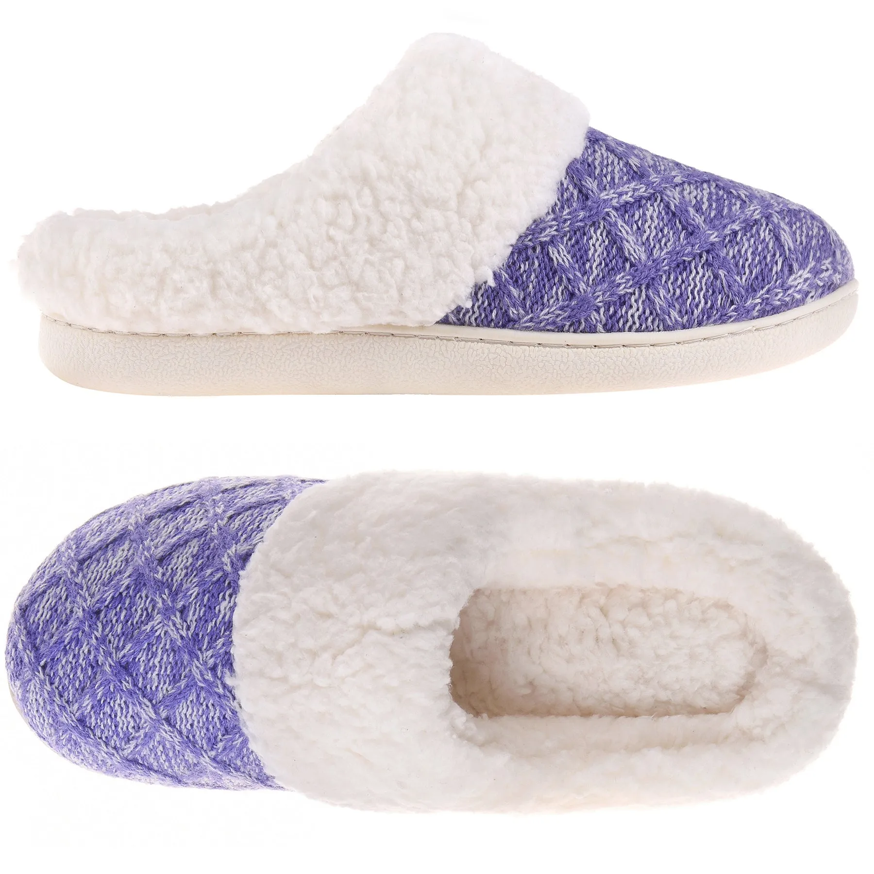VONMAY Women's Comfy Slippers Fuzzy House Shoes Memory Foam Slip-on Indoor Outdoor