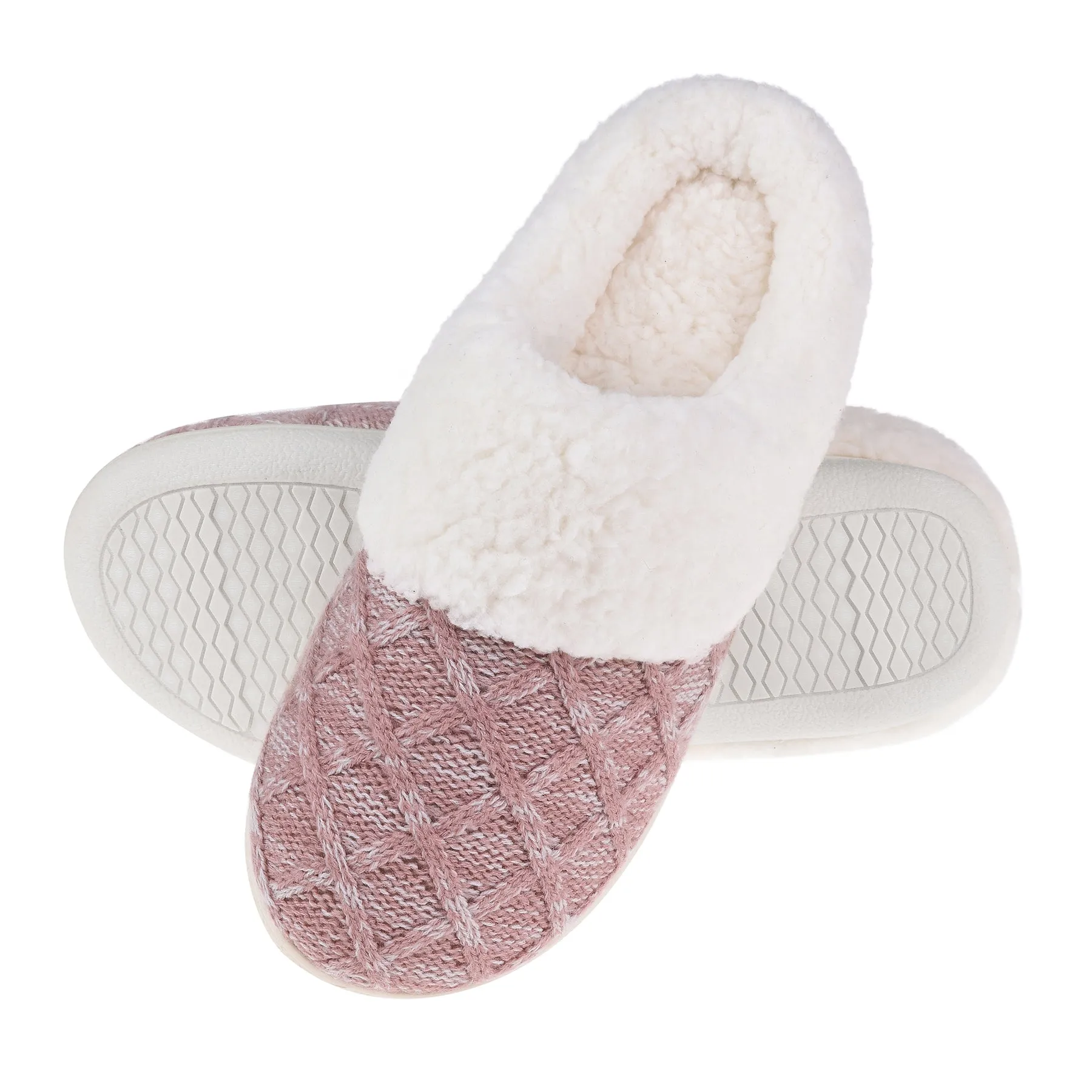 VONMAY Women's Comfy Slippers Fuzzy House Shoes Memory Foam Slip-on Indoor Outdoor