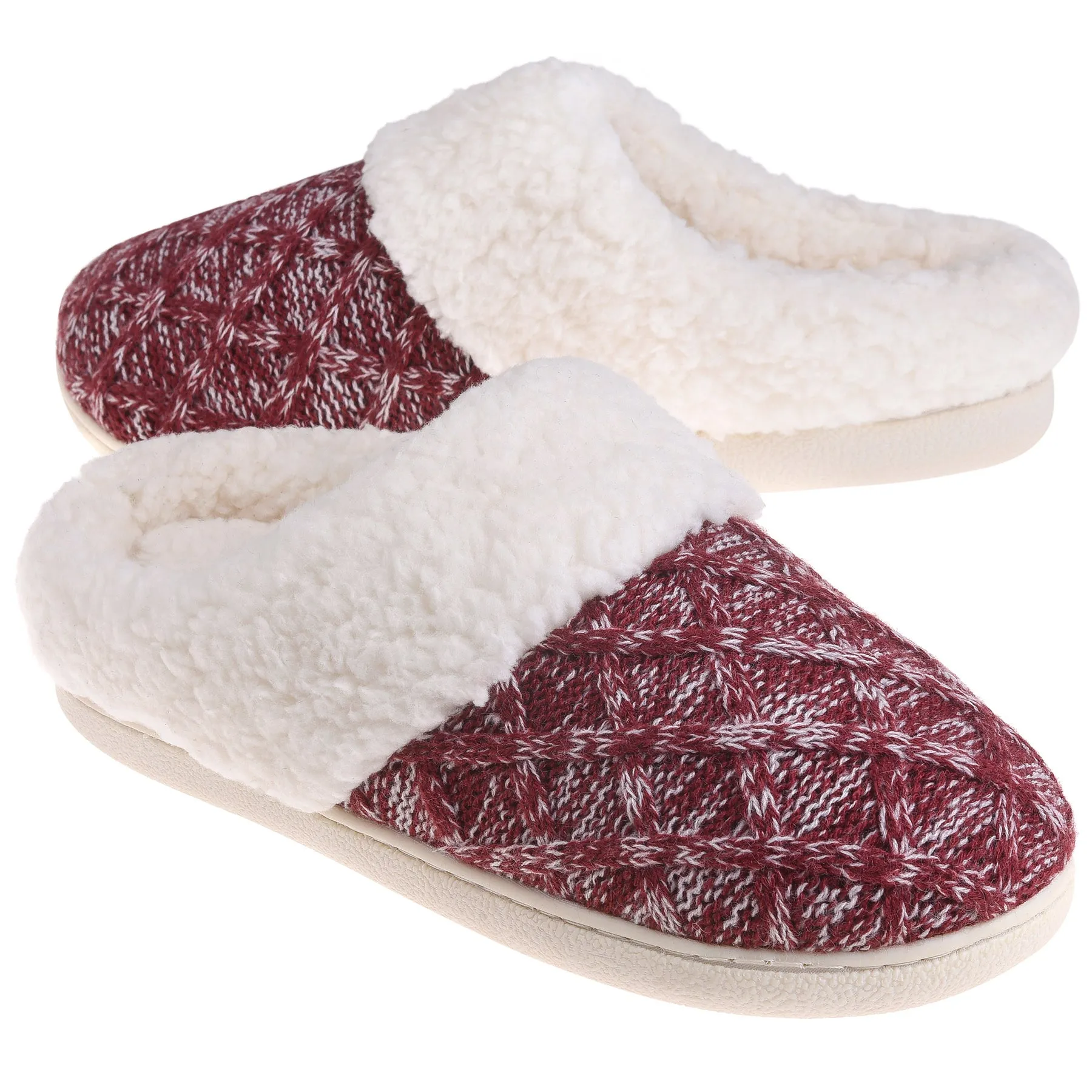 VONMAY Women's Comfy Slippers Fuzzy House Shoes Memory Foam Slip-on Indoor Outdoor