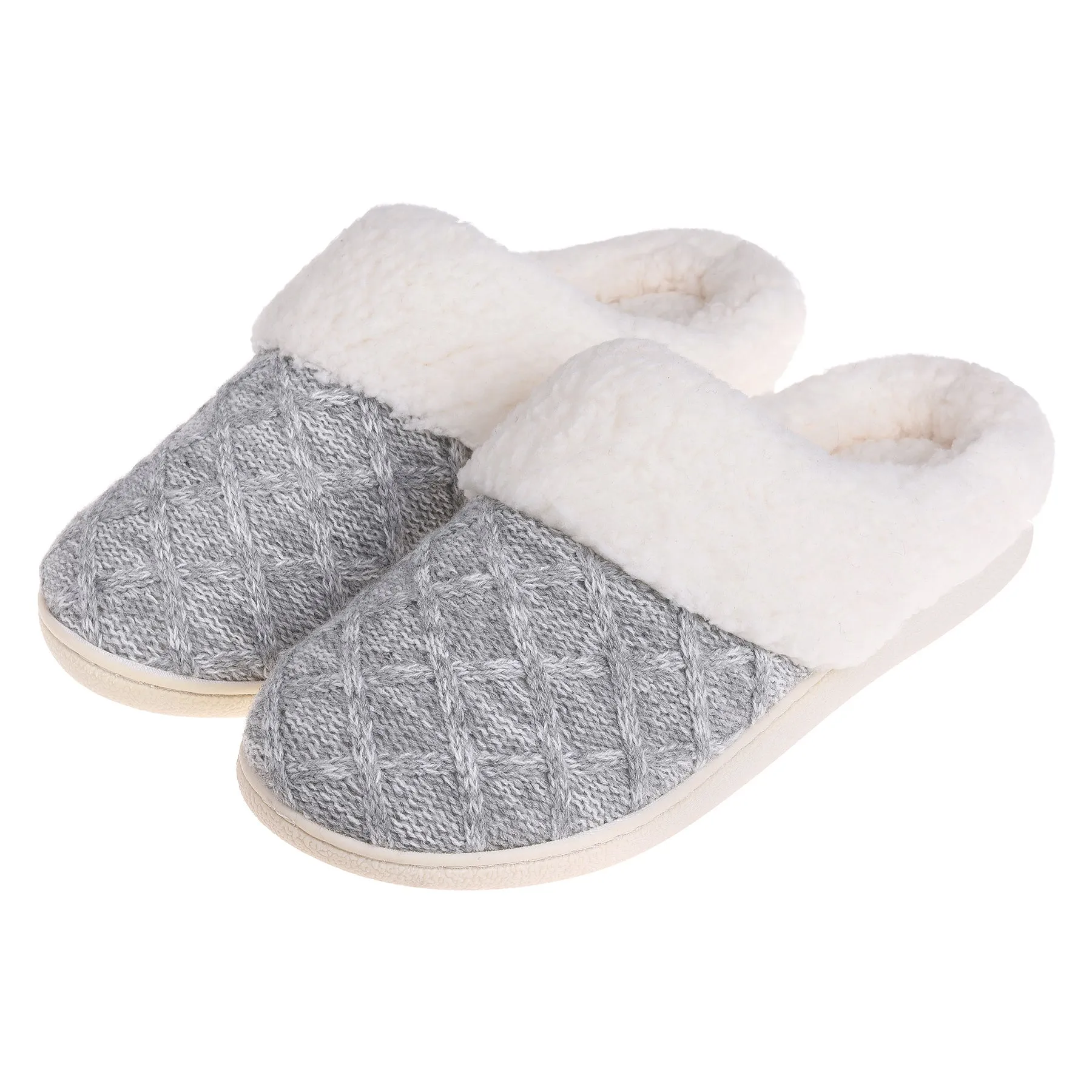 VONMAY Women's Comfy Slippers Fuzzy House Shoes Memory Foam Slip-on Indoor Outdoor