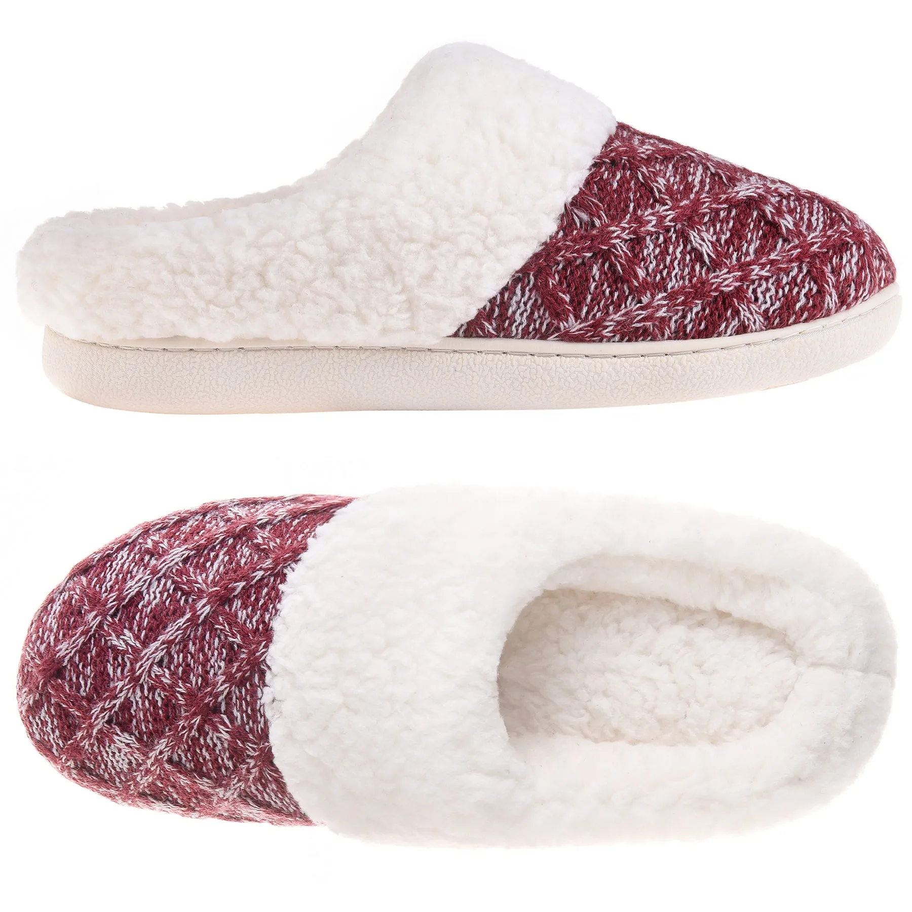 VONMAY Women's Comfy Slippers Fuzzy House Shoes Memory Foam Slip-on Indoor Outdoor