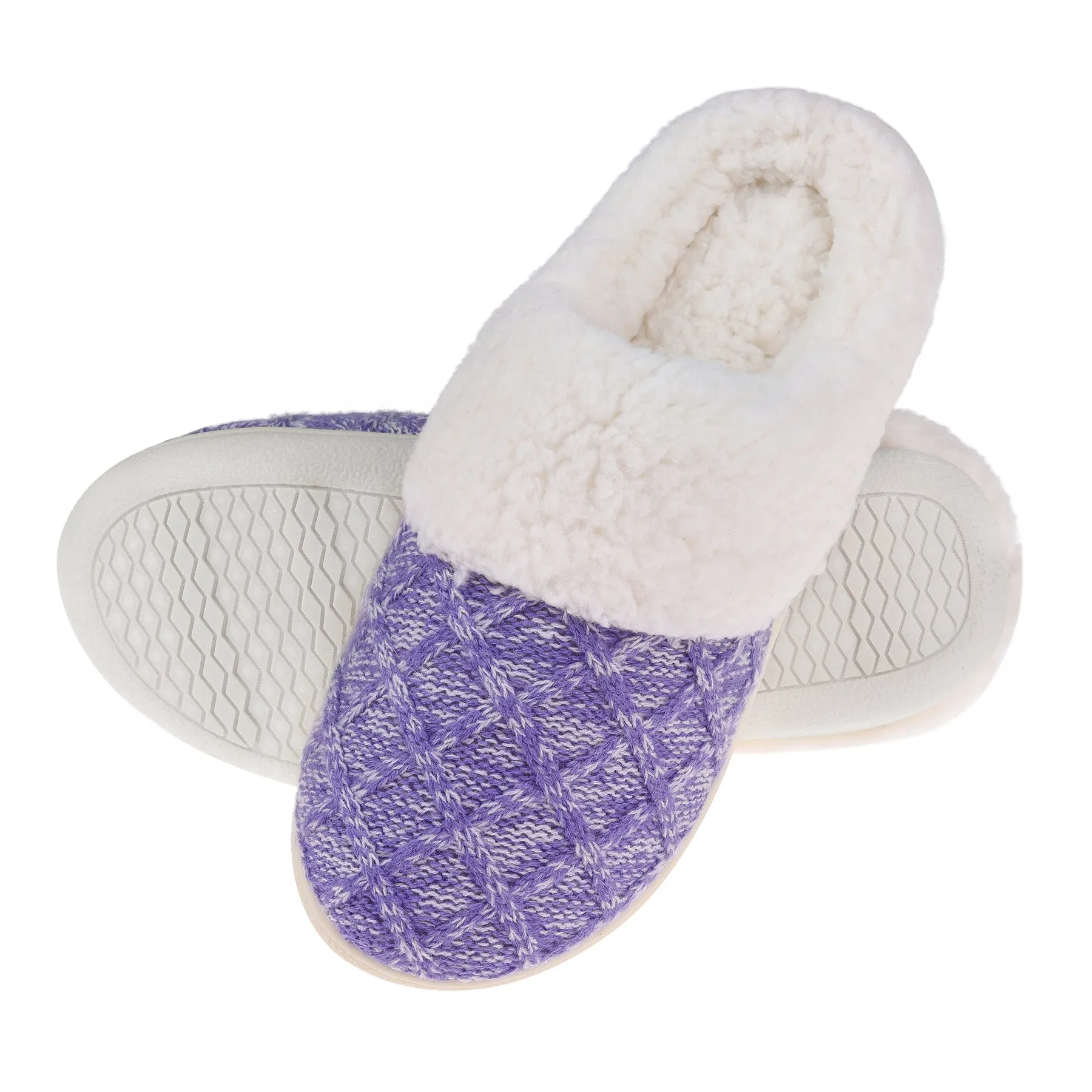 VONMAY Women's Comfy Slippers Fuzzy House Shoes Memory Foam Slip-on Indoor Outdoor