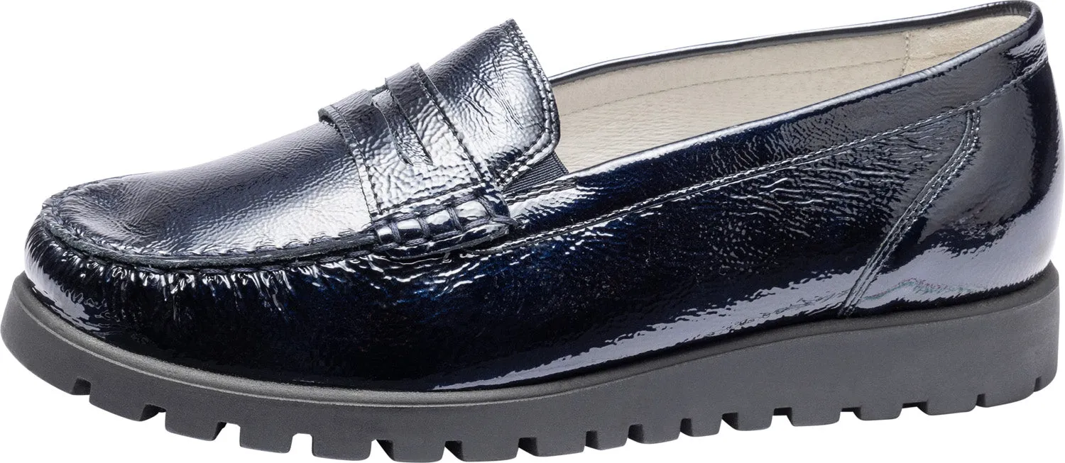 Waldlaufer Ladies Soft Crinkle Patent Loafer