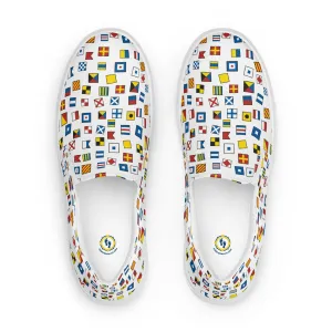 Women’s Nautical Flags slip-on canvas shoes, Semaphore Flags Casual Summer Shoes