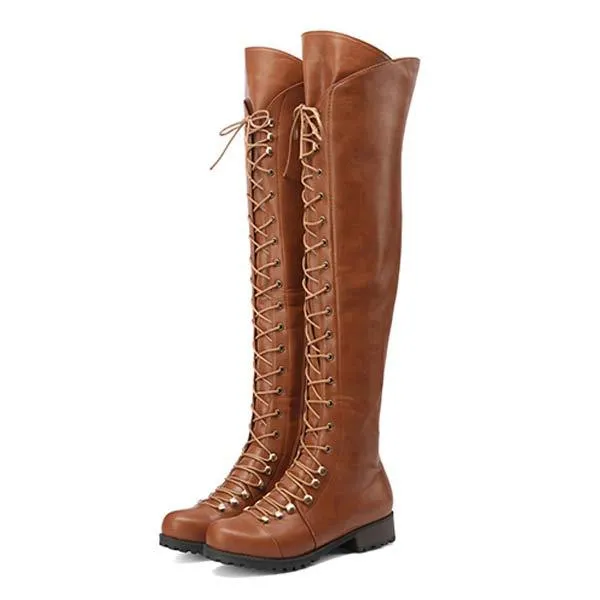 Women'S Vintage Lace Up Side Zip Boots 98949834C
