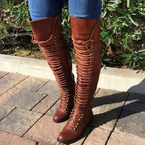 Women'S Vintage Lace Up Side Zip Boots 98949834C