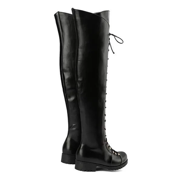 Women'S Vintage Lace Up Side Zip Boots 98949834C